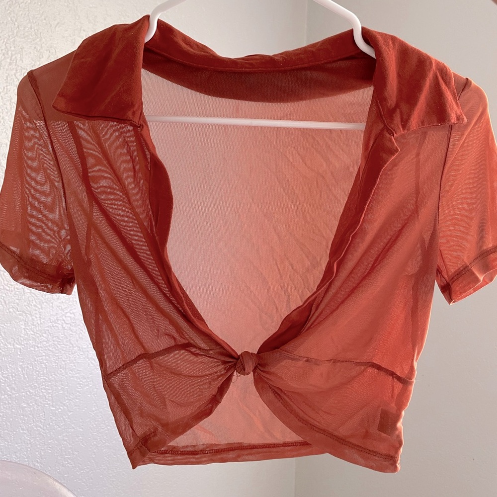 SHEIN sheer crop top